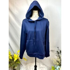 Unisex All in Motion Drawstring Hood Kangaroo Pouch Zip Up Hoodie Blue L